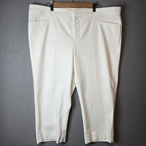 Chaps Women's White Cropped Pants 18W